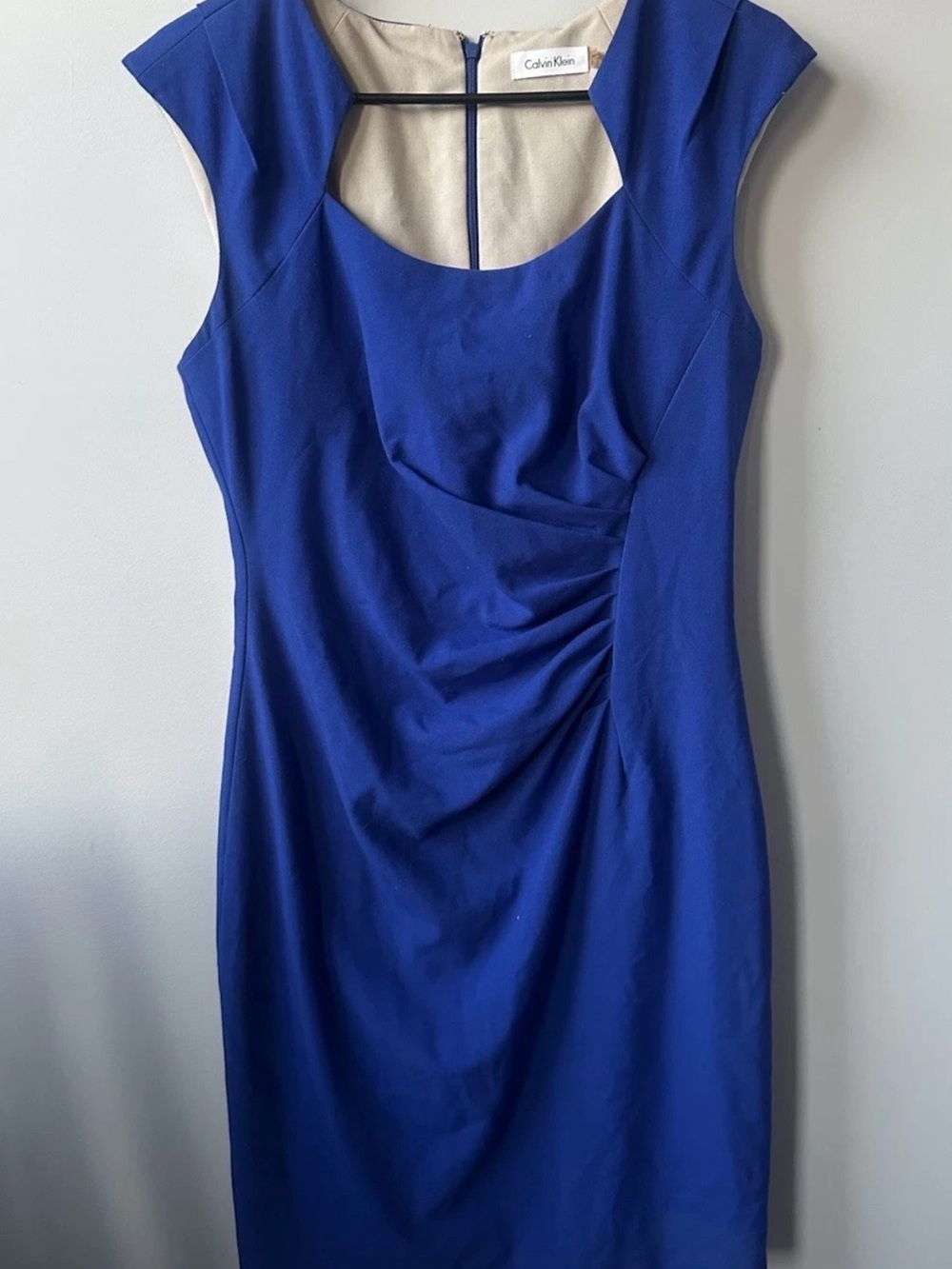 Calvin Klein Cobalt Blue Cap-Sleeve Sheath Dress